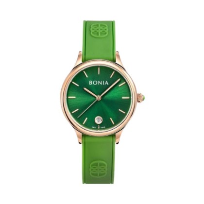 Bonia Elegance BNB10838-2592 Green Silicone Strap Women Watch